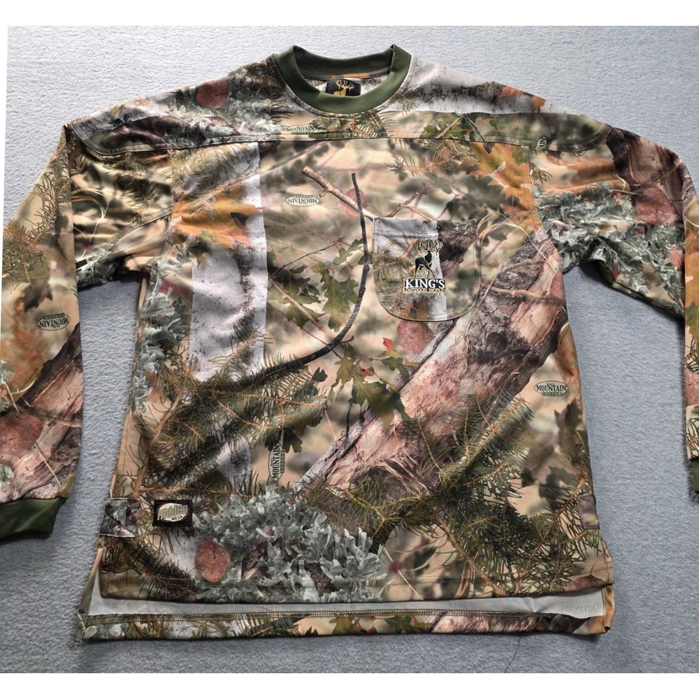 Kings Outdoor World Mens M‎ Mountain Shadow Camo Mesh Hunting Shirt Long Sleeve